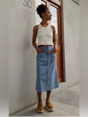 ISO Noble Upcycled Denim Utility Skirt